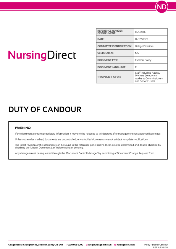 Duty of candour