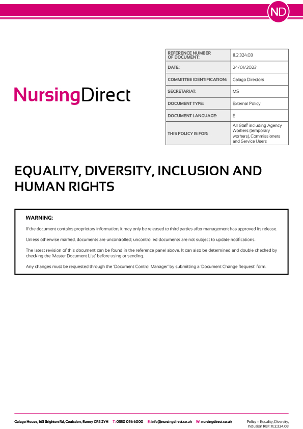 Equality diversity